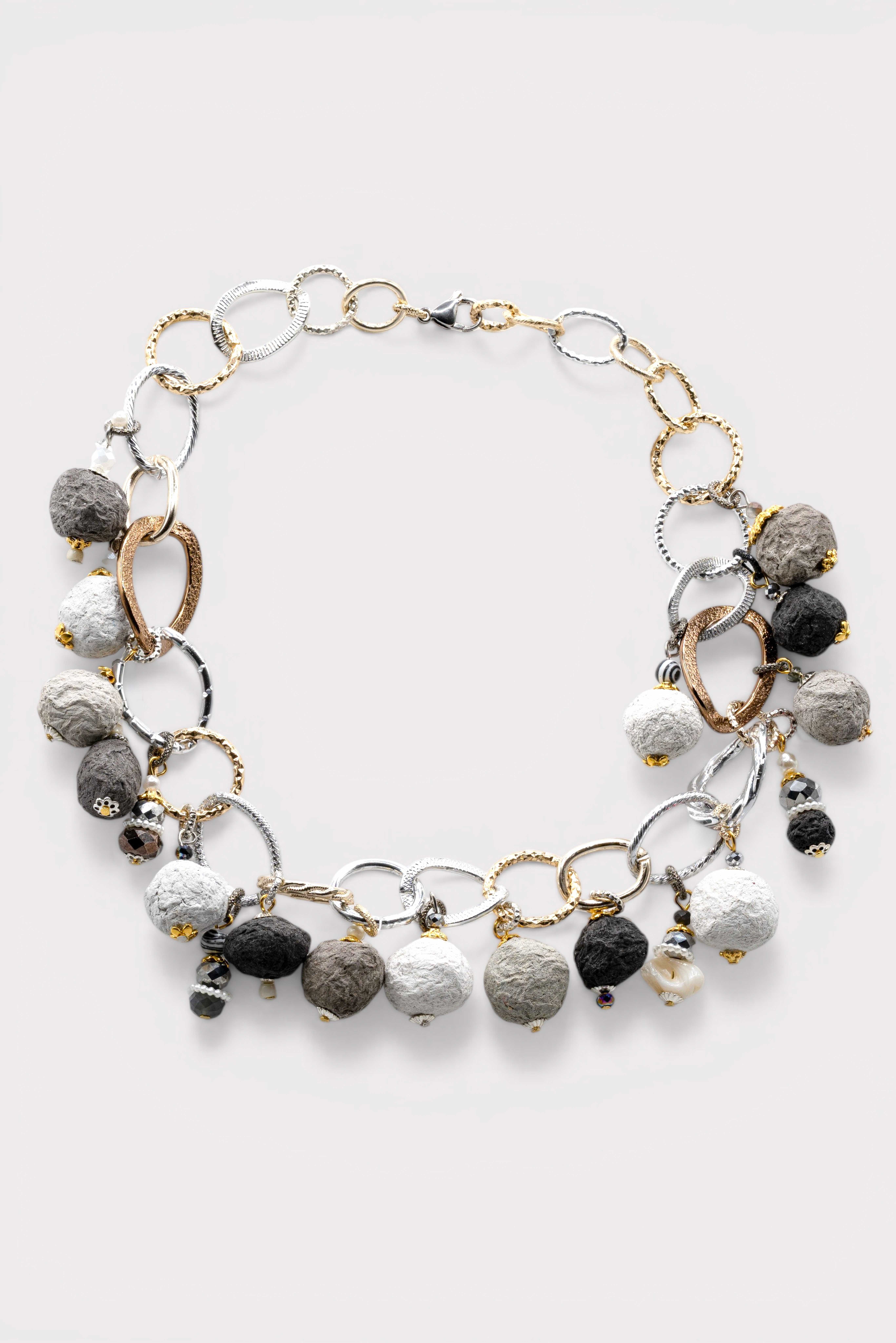 COLLANA GRANI GRIGIO